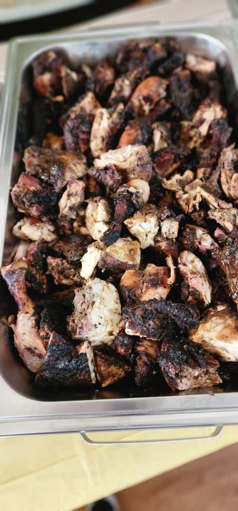 Jerk chicken prepared for catering